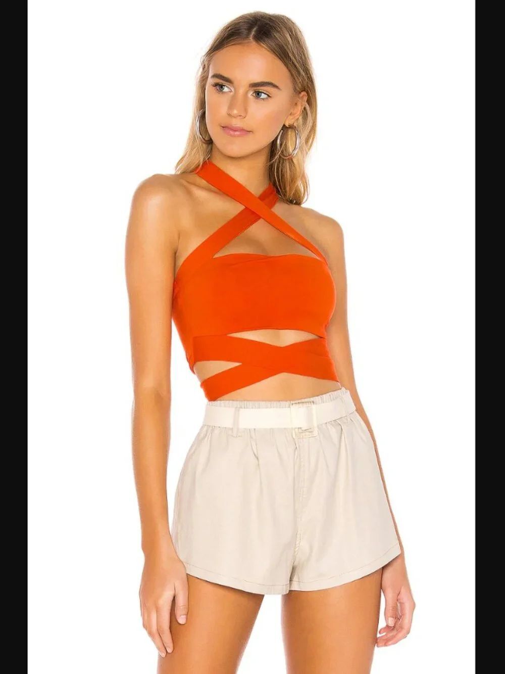 NWT Superdown Elva Halter Tie Top in Poppy | Size S
